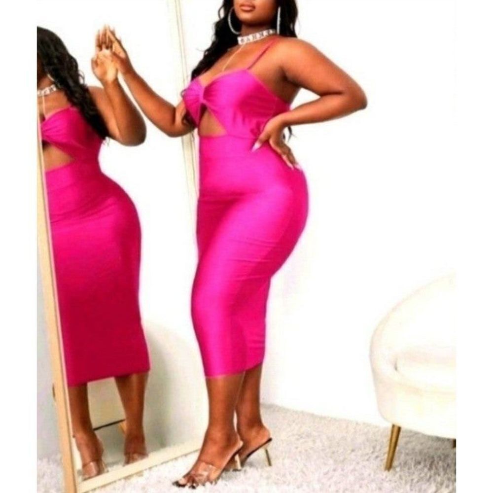 Womens Hot Pink Plus Size Dress sz 1x